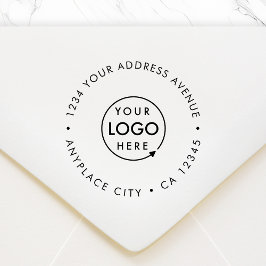 Return Address Rubber Stamp | Business Logo 2.5" Gummistempel