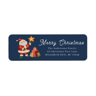 Return label santa claus nice presents