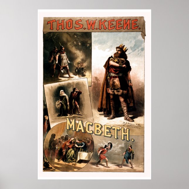 retuschiert Vintag Shakespeare Macbeth Poster (Vorne)
