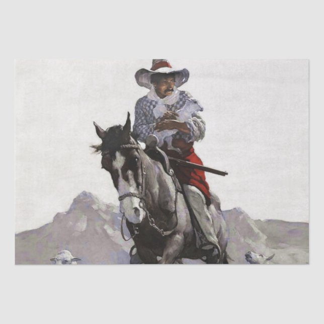 Retuschierter Western Art von NC Wyeth Seidenpapier (Vorderseite)