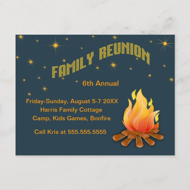 Réunion de famille - invitation de bonfire (Devant)