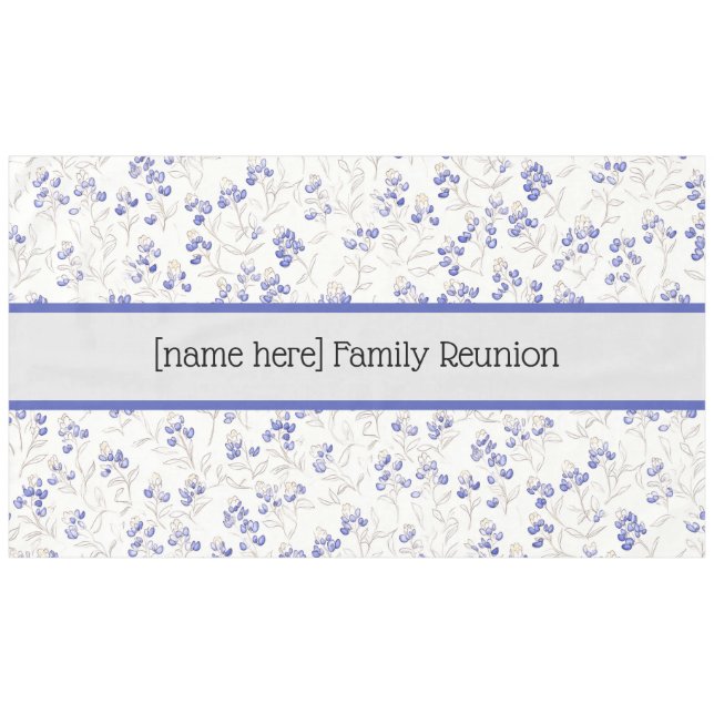 Réunion Familiale, Boho Chic Bluebonnets, Nappe (Devant (Horizontal))