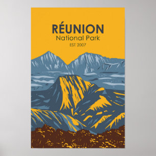 Reunion Nationalpark Vintage Poster