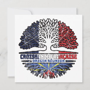 Réunion Réunionese France Tree Roots Flag Karte