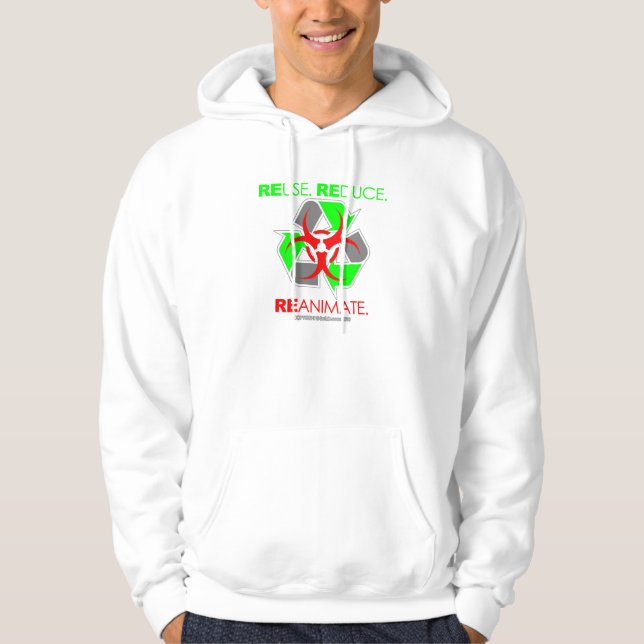 REUSE REDUZIEREN REANIMIEREN. HOODIE (Vorderseite)
