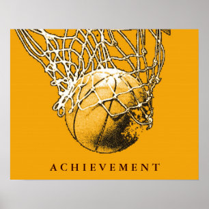 Réussite Jaune Poster de basket-ball Sport