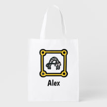 Sac en polyester - Lettre de chat A dans le cadre