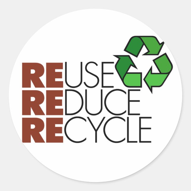 Réutiliser Réduire les autocollants de recyclage (Devant)