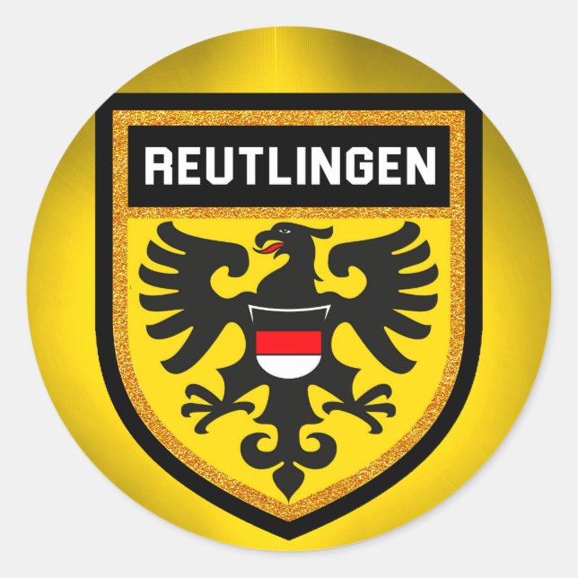 Reutlingen Flag Runder Aufkleber (Vorderseite)