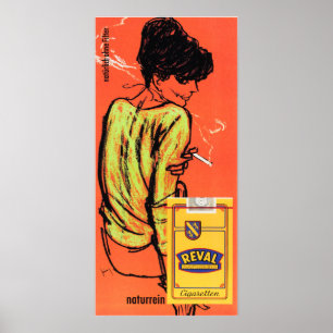 REVAL Naturrein Cigarettes Gerd Grimm German Ad Poster