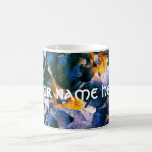 Rêve bleu, mug personnalisé à motif floral de rose
