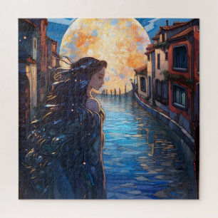 Rêve de canal au clair de lune – Puzzle artistique