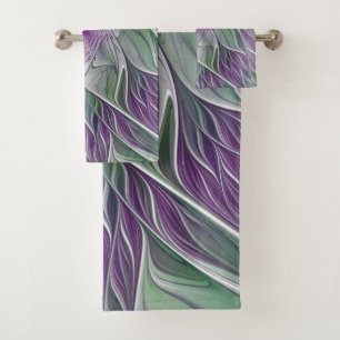 Rêve de fleurs, Abstrait violet vert Fractal Art