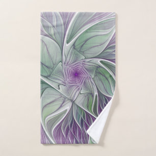 Rêve de fleurs, Abstrait violet vert Fractal Art
