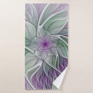 Rêve de fleurs, Abstrait violet vert Fractal Art