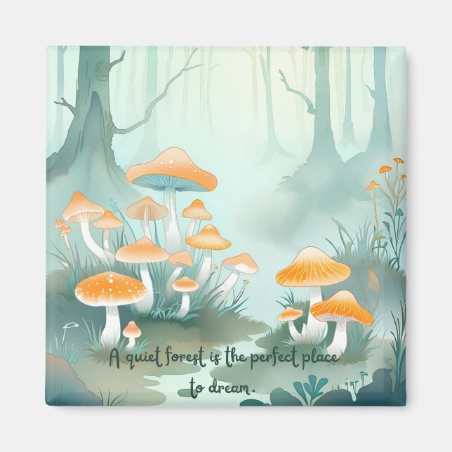 Rêve de forêt calme - Magnet de la forêt de champi (Devant)