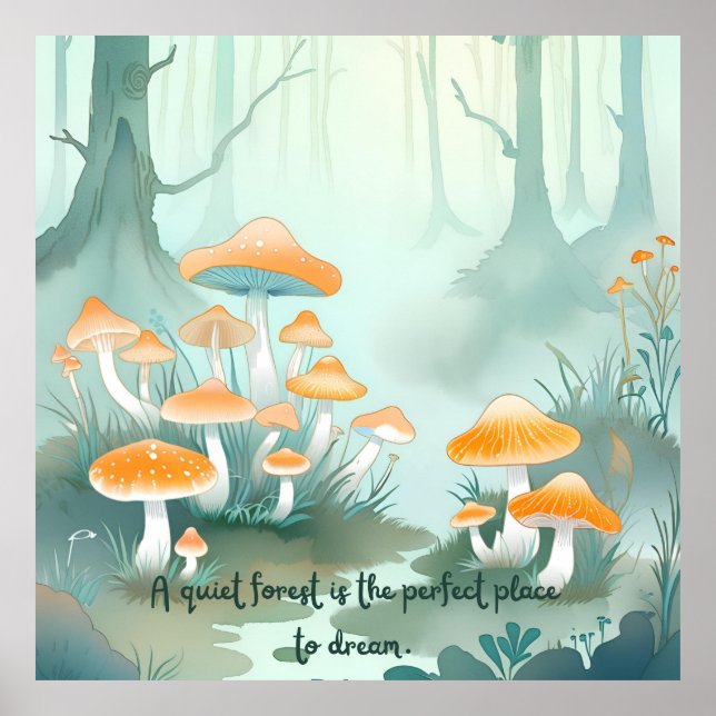 Rêve de forêt calme - Poster de la forêt de champi (Devant)