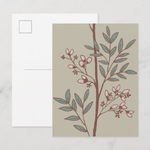 Rêve de Pétales Floraux Carte Postale Fine Rayure