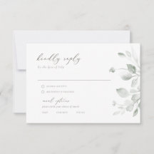 Rêve Foliage Rsvp avec options de menu
