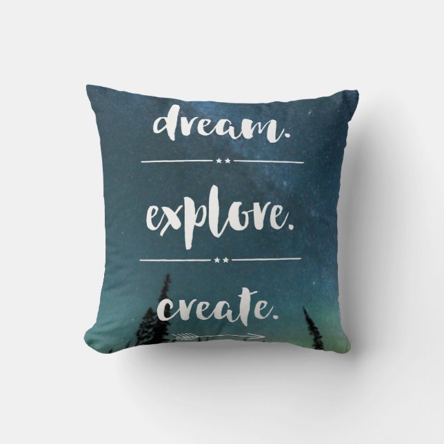 Rêve. L'explorez. Créez. Coussin (Recto)