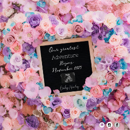 rêve pastel fleurie faire-part de grossesse