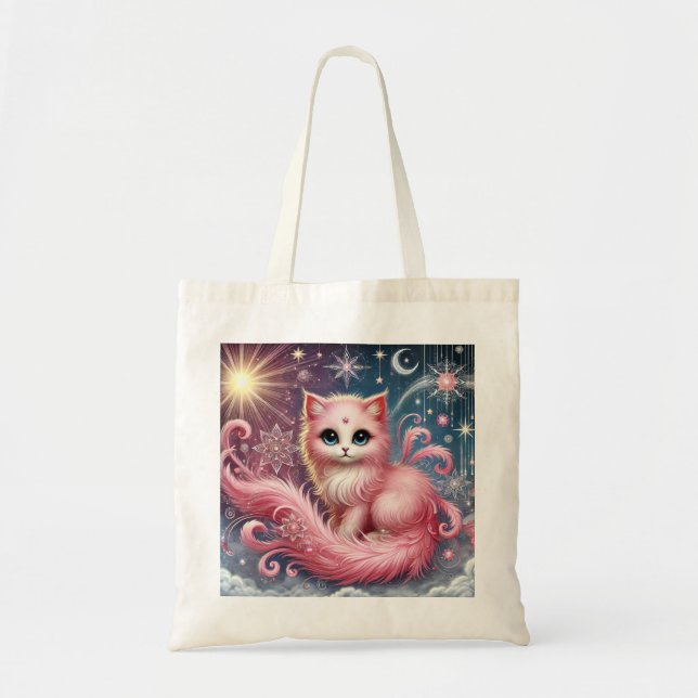 Rêve rose Lumières Kitten Sac fourre-tout quotidie (Devant)