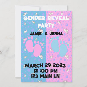REVEAL PARTY INVITE MIT BUNNYS EINLADUNG