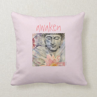 Réveillez le coussin d'art d'aquarelle de Bouddha