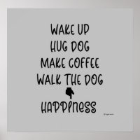 Réveillez-vous, Hug Dog... Poster graphique Happin