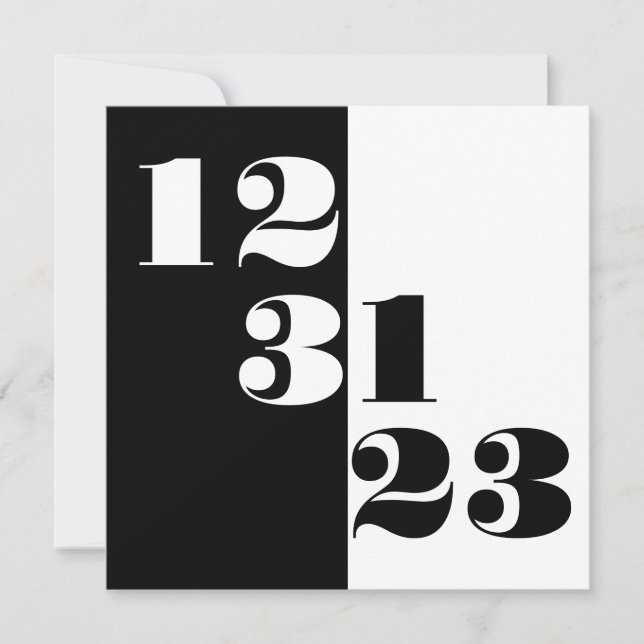 Réveillon 2023 123123 Invitation Carré B&W (Devant)
