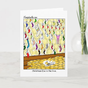 Réveillon de Noël dans la ruche (couleur) - Carte