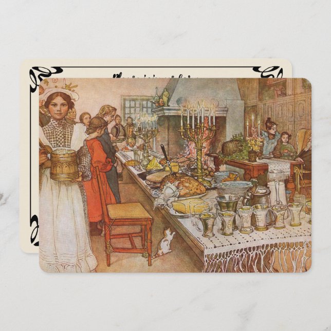 Réveillon de Noël par Carl Larsson, Invitation de  (Devant / Derrière)