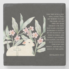 Revelation 5 Redeemed Black Square Stone Coaster Steinuntersetzer