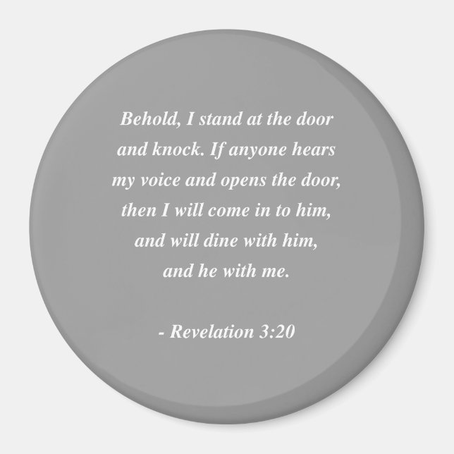 REVELATIONS 3:20 Bibelverse Magnet (Vorne)