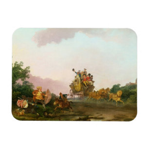 Revellers auf einem Trainer, c.1785-90 (Öl auf Magnet