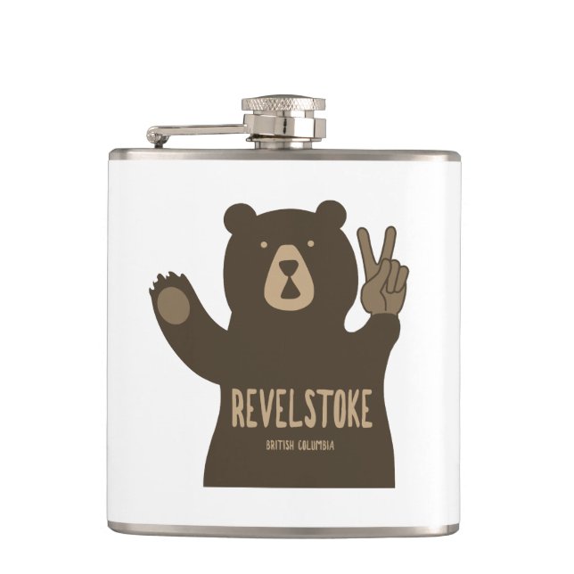 Revelstok British Columbia Peace Bear Flachmann (Vorderseite)