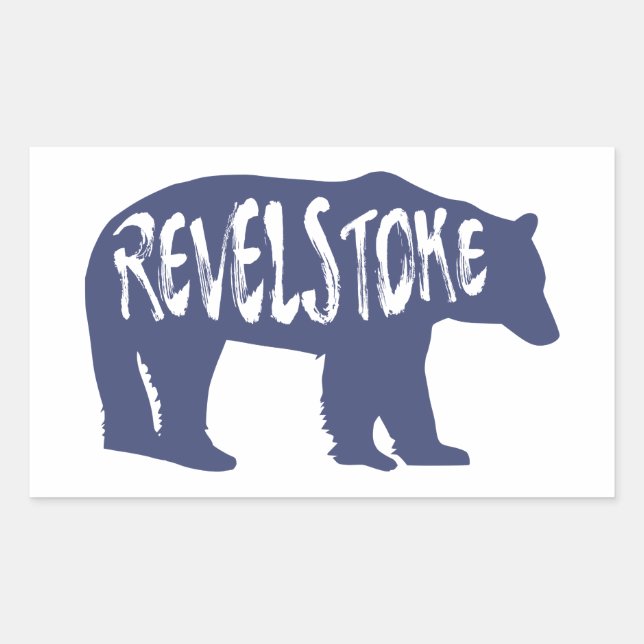 Revelstoke Bear Rechteckiger Aufkleber (Vorderseite)