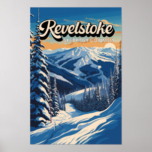 Revelstoke Kanada Winter Vintage Poster