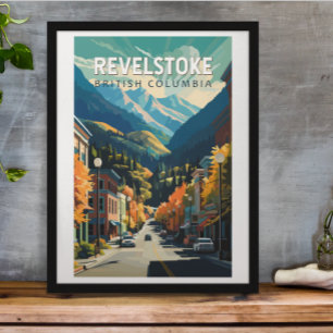 Revelstown Canada Travel Art Vintag Poster