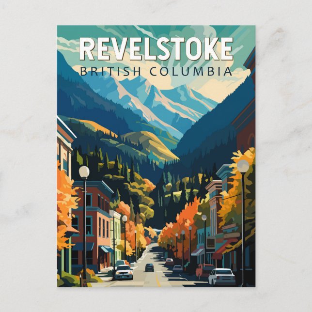 Revelstown Canada Travel Art Vintag Postkarte (Vorderseite)