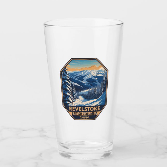 Revelstown Canada Winter Vintag Glas (Vorderseite)