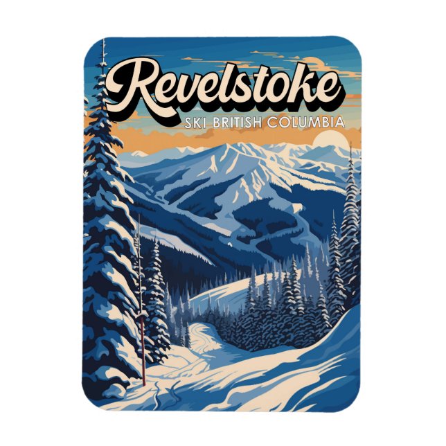 Revelstown Canada Winter Vintag Magnet (Vertikal)