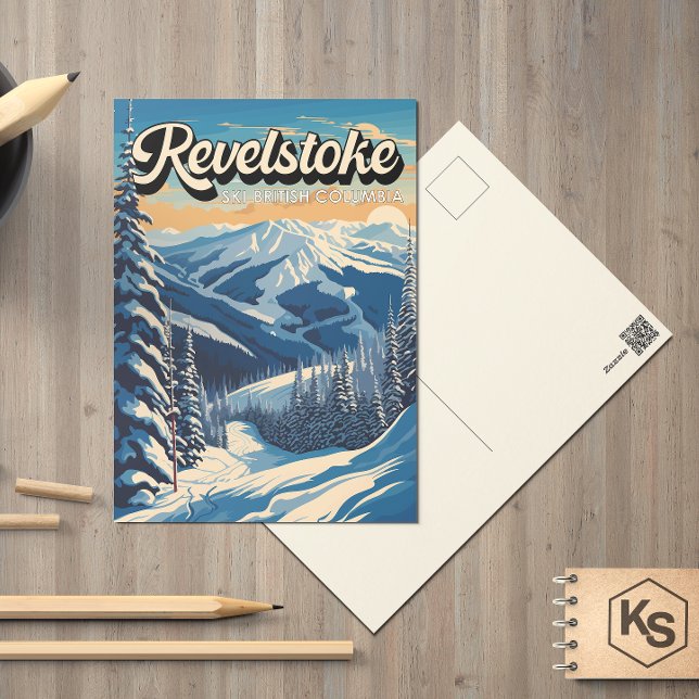 Revelstown Canada Winter Vintag Postkarte (Von Creator hochgeladen)