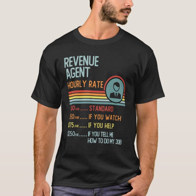 Revenue Agent Hourly Rate T-Shirt Retro Job Title (Vorderseite)