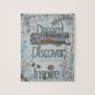 Rêver, Découvrir, Inspirer Citer Puzzle photo
