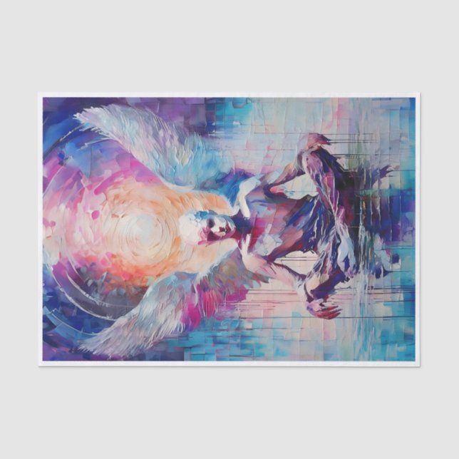 Reverence & Sunrise, Guardian Angel Paper Collage Seidenpapier (Vorderseite)