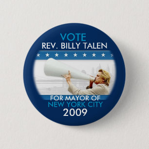Reverend Billy Talen für NYC Bürgermeister Pin Button