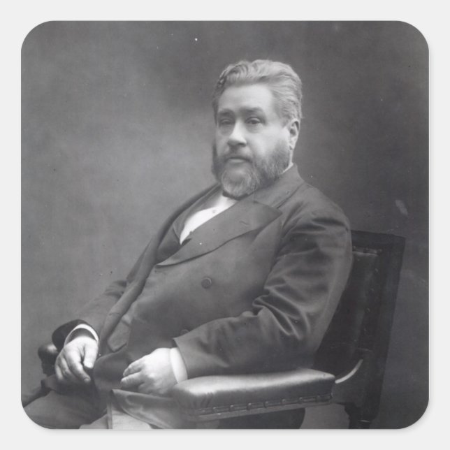 Reverend Charles Haddon Spurgeon Quadratischer Aufkleber (Vorderseite)