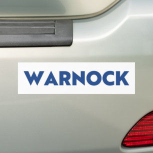 Reverend Warnock Georgia Senat Absturz blau weiß Autoaufkleber