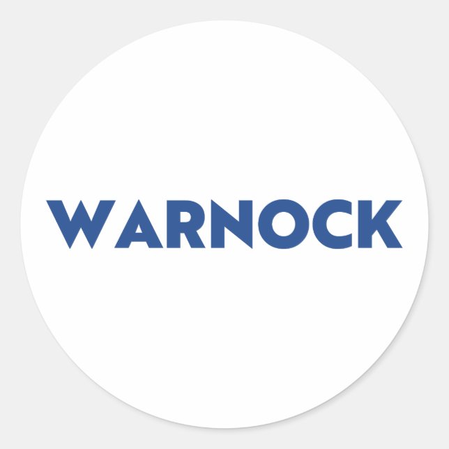 Reverend Warnock Georgia Senat Absturz blau weiß Runder Aufkleber (Vorderseite)